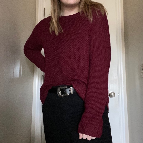 Maroon Oversized Sweater - Picture 1 of 4